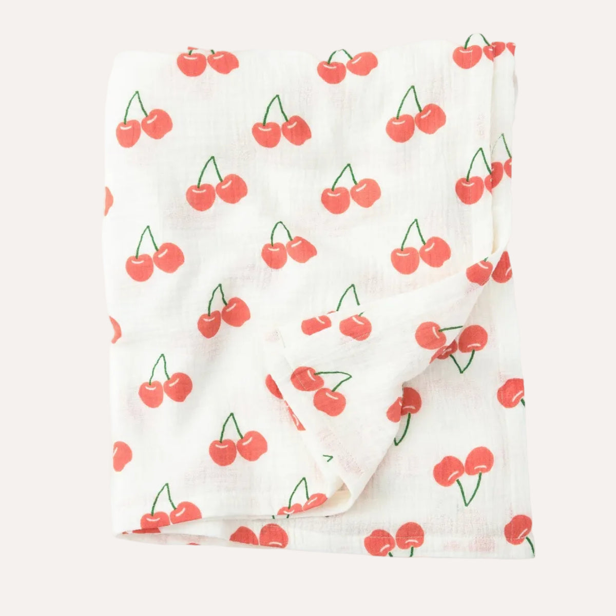 Organic Muslin Swaddle | White Cherries