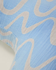 Organic Muslin Nursing Pillow Cover | Blue Waves
