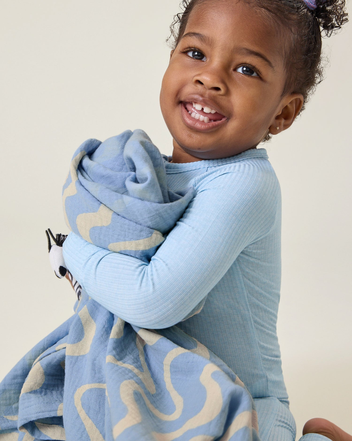 Organic Muslin Swaddle | Blue Waves