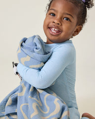 Organic Muslin Swaddle | Blue Waves