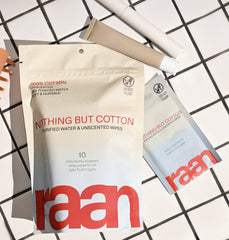 Unbleached, 100% Cotton Pocket Wipe for Sensitive Skin