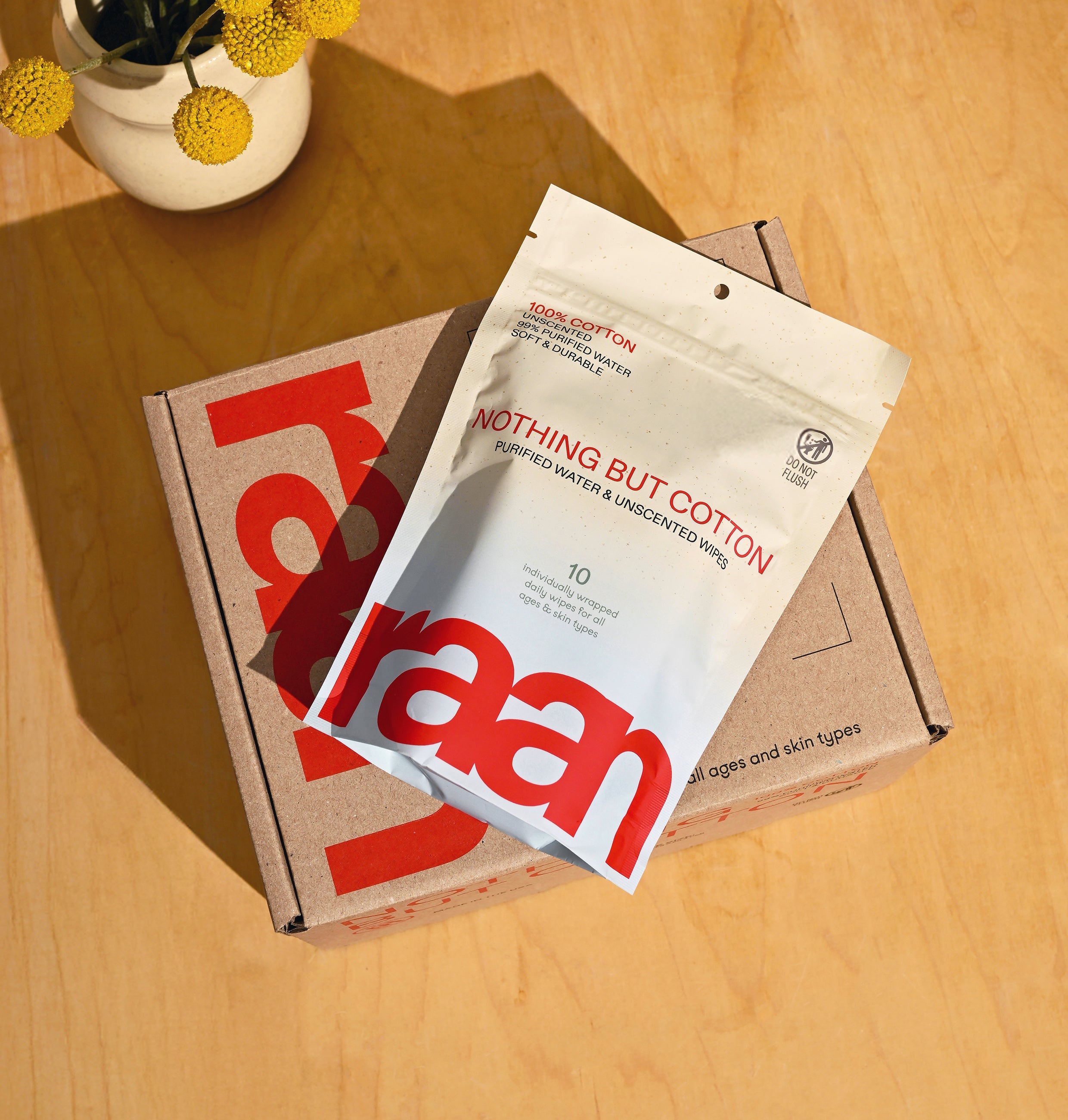Unbleached, 100% Cotton Pocket Wipe for Sensitive Skin