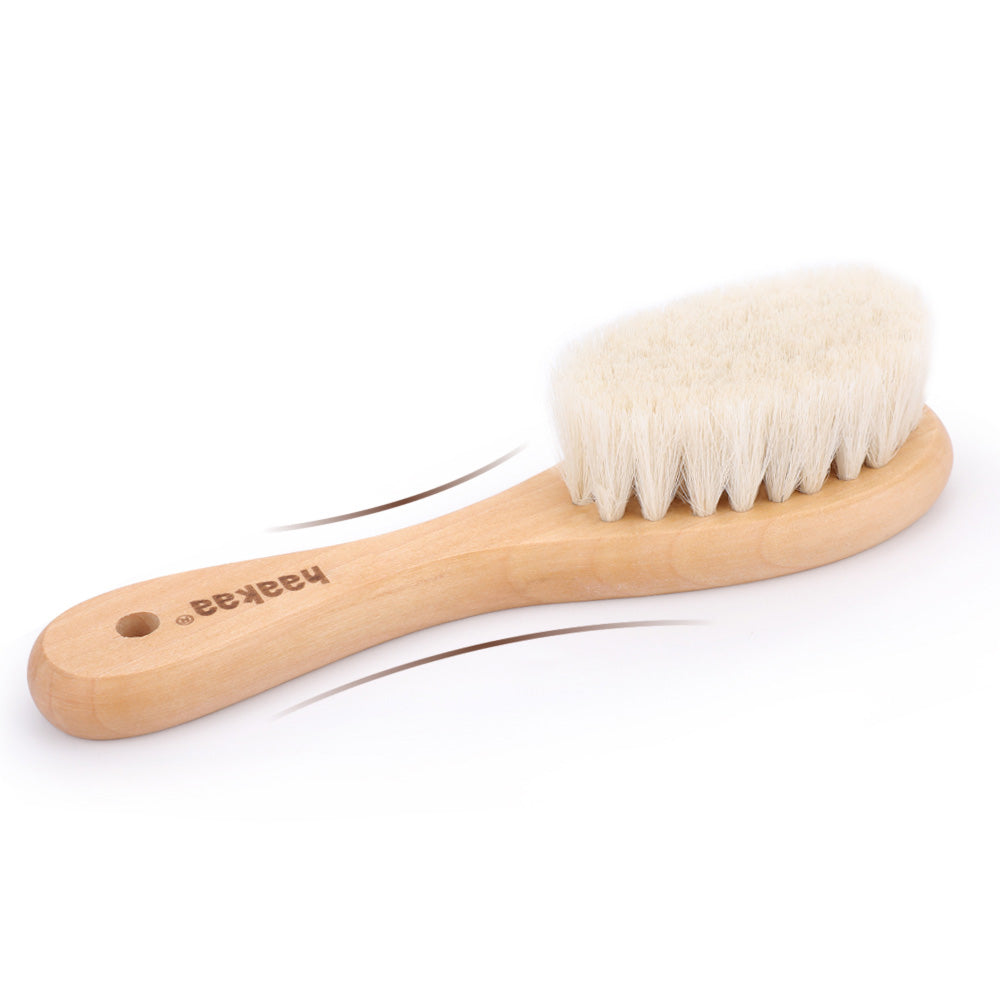 Goats Wool Wooden Baby Hairbrush 1 pk