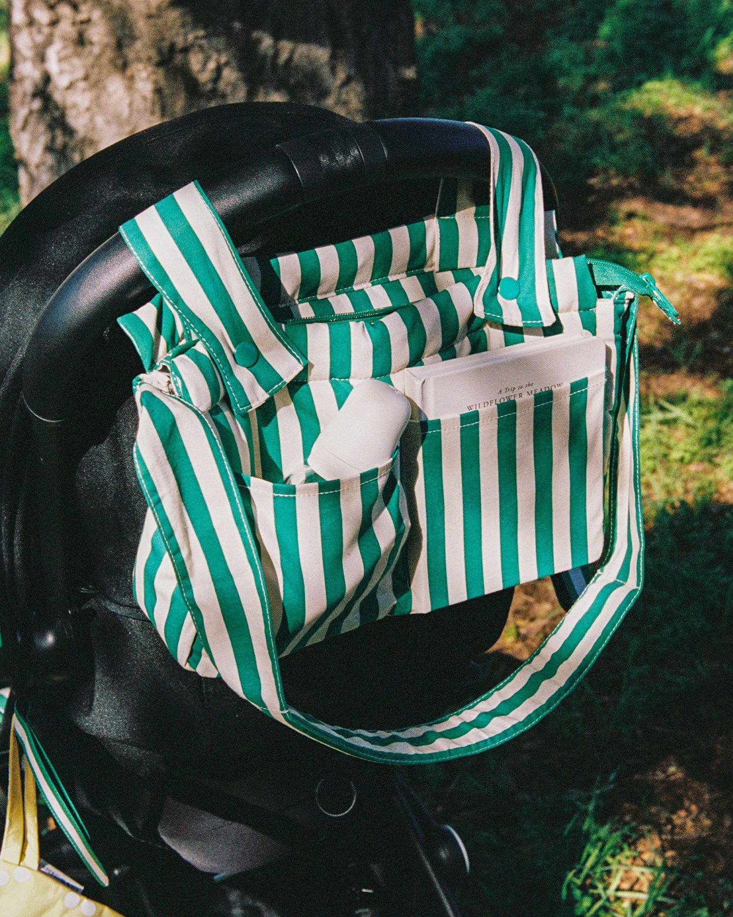 Stroller Party™ Caddy Bag | Green Stripe