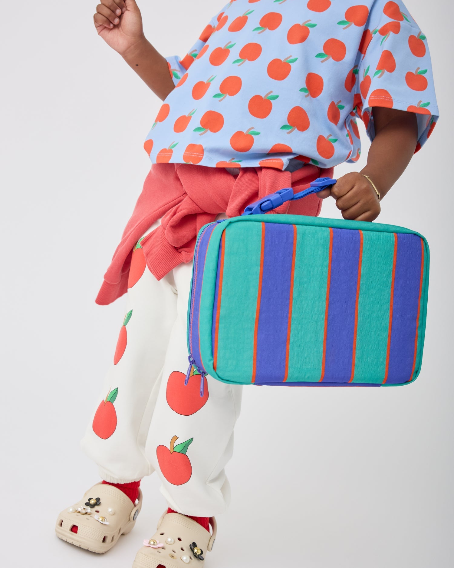 Cool Kid Lunch Box | Navy & Green Stripe
