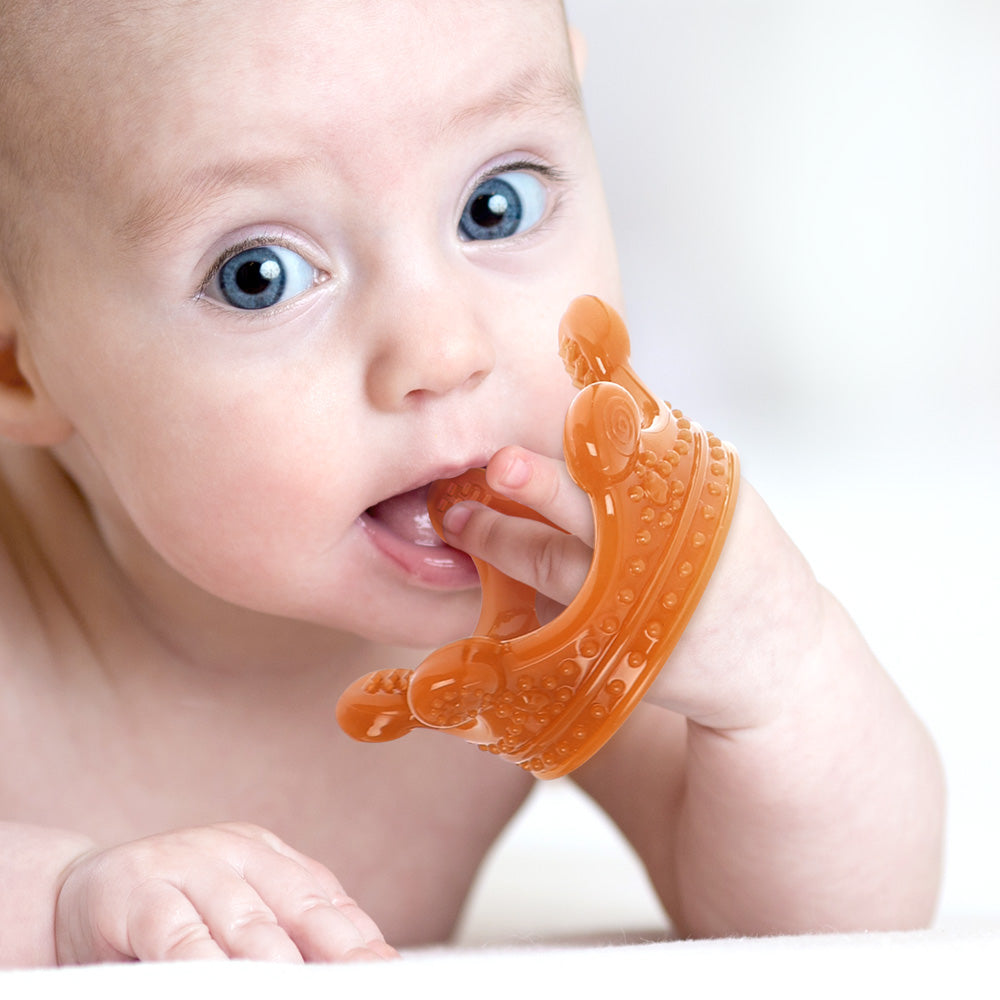 Silicone Crown Teether 1 PK - Amber