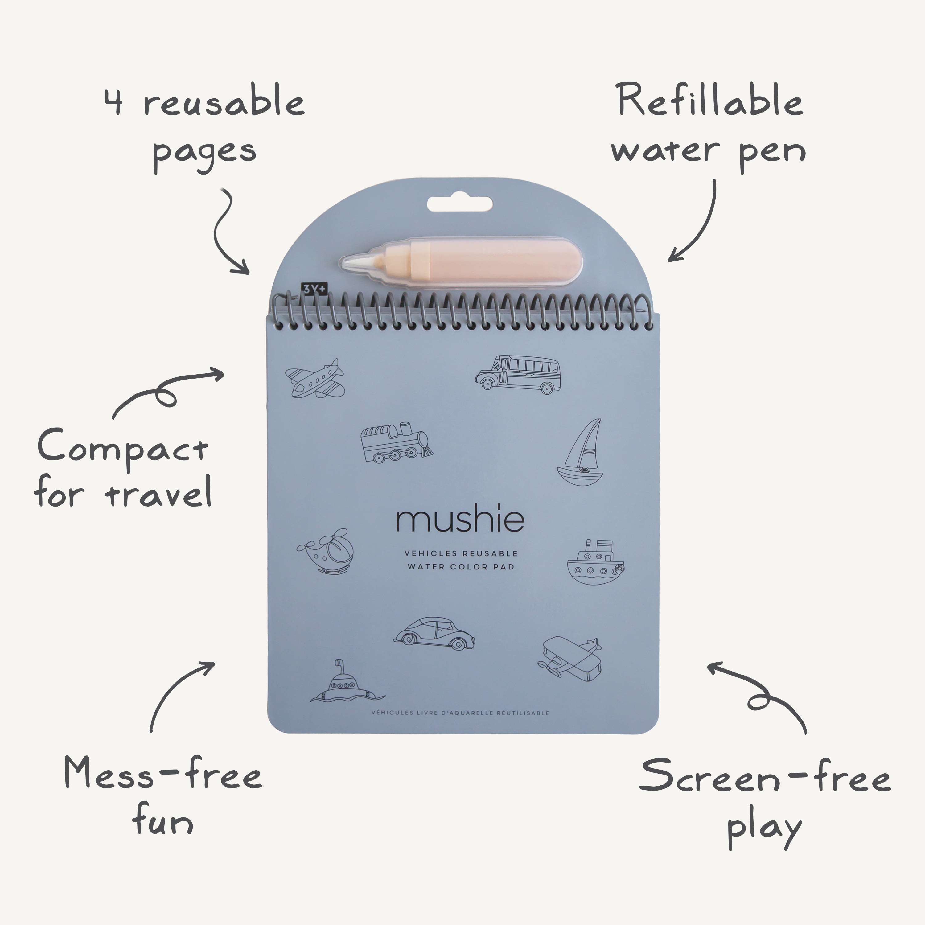 Vehicles Reusable Water Color Pad