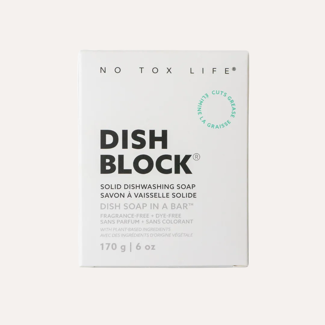 DISH BLOCK® solid dish soap - 6 oz (170g) bar - No Tox Life®