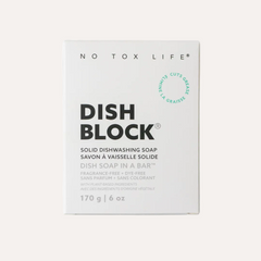 DISH BLOCK® solid dish soap - 6 oz (170g) bar - No Tox Life®