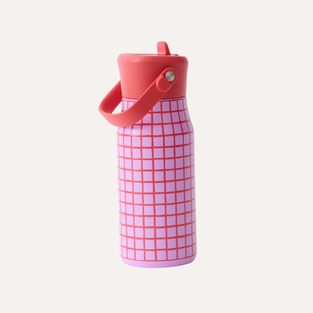 Cool Kid Water Bottle | Orchid Grid