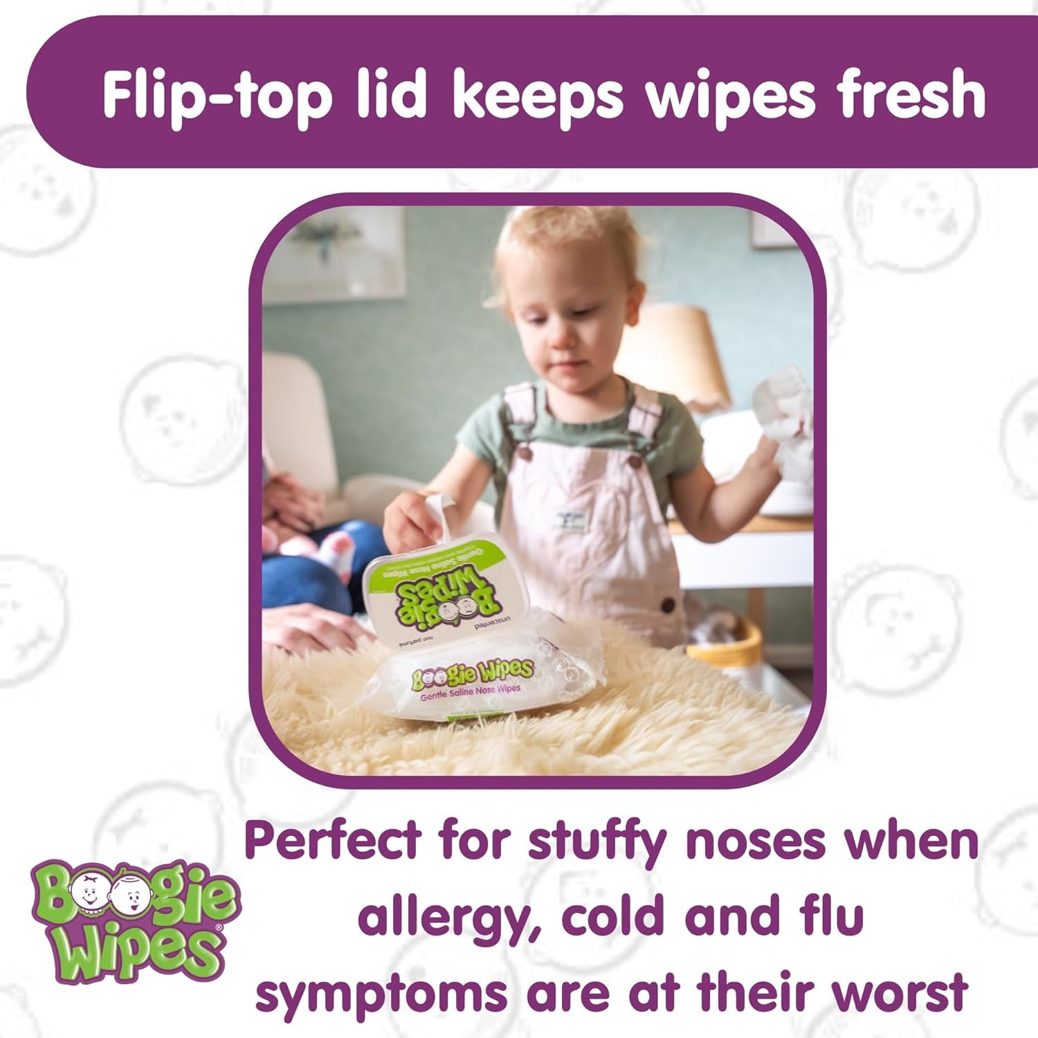 Baby Wipes Unscented by Boogie Wipes, Wet Wipes for Face, Hand, Body & Nose, Made with Vitamin E, Aloe, Chamomile and Natural Saline, 180 Count-30 Count (Pack of 6)