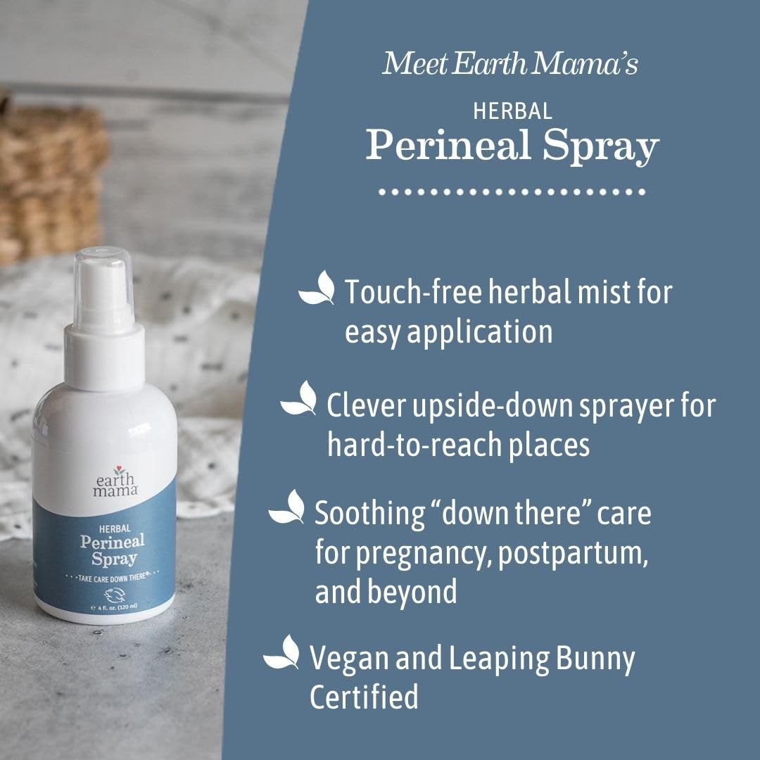 Earth Mama Postpartum Recovery Kit | Take Care down There® with Organic Perineal Balm & Herbal Perineal Spray, 2-Piece Set