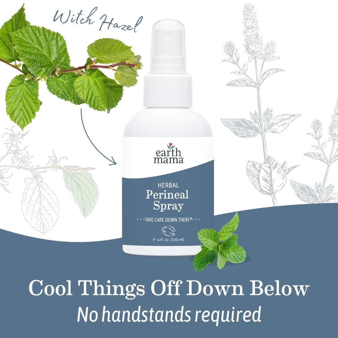 Earth Mama Postpartum Recovery Kit | Take Care down There® with Organic Perineal Balm & Herbal Perineal Spray, 2-Piece Set