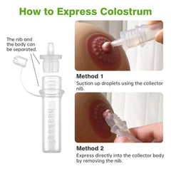 Haakaa Colostrum Collector Kit Breast Milk Collector with Cotton Cloth Wipe and Storage Case, Ready-To-Use, Reusable, BPA Free, 4Ml/6Pcs