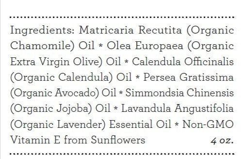 Organic Calming Baby Oil | Nourishing, Soothing, Calming