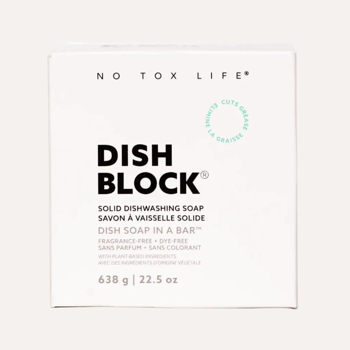 DISH BLOCK® solid dish soap - Huge bar (22.5 oz | 638g) - No Tox Life®