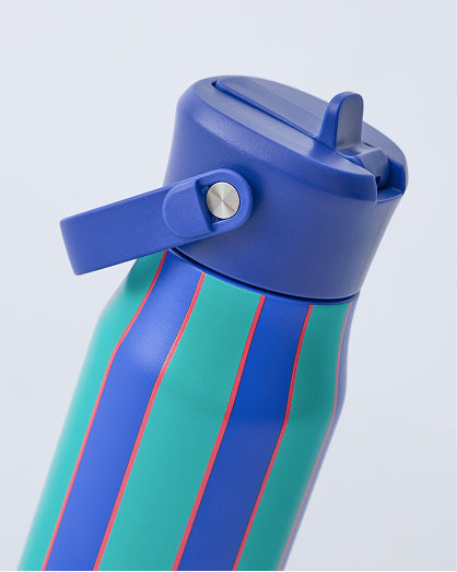 Cool Kid Water Bottle | Navy & Green Stripe