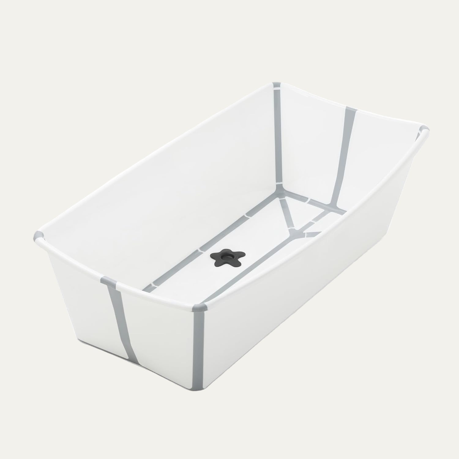 Stokke Flexi Bath X-Large, White - 31.5 X 15.7 X 9.4 in - Best for Infants & Toddlers - Lightweight, Foldable & Easy to Store - Convenient to Use at Home or Traveling