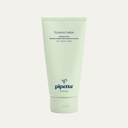 Pipette Eczema Lotion - Relieves Irritation, Keeps Dry, Itchy Skin Calm, Smooths and Deeply Moisturizes Sensitive Skin, Fragrance-Free, Petrolatum & Steroid Free Cream Formula, 6 Fl Oz