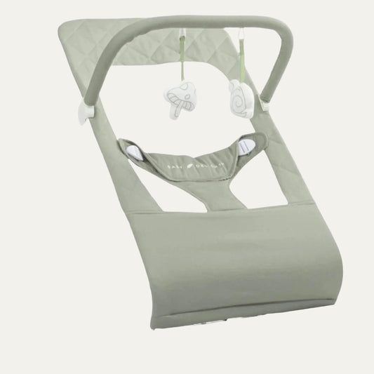 Baby Delight Alpine Deluxe Portable Baby Bouncer | Infant | 0-6 Months | 100% GOTS Certified Organic Cotton Fabric | Organic Sage