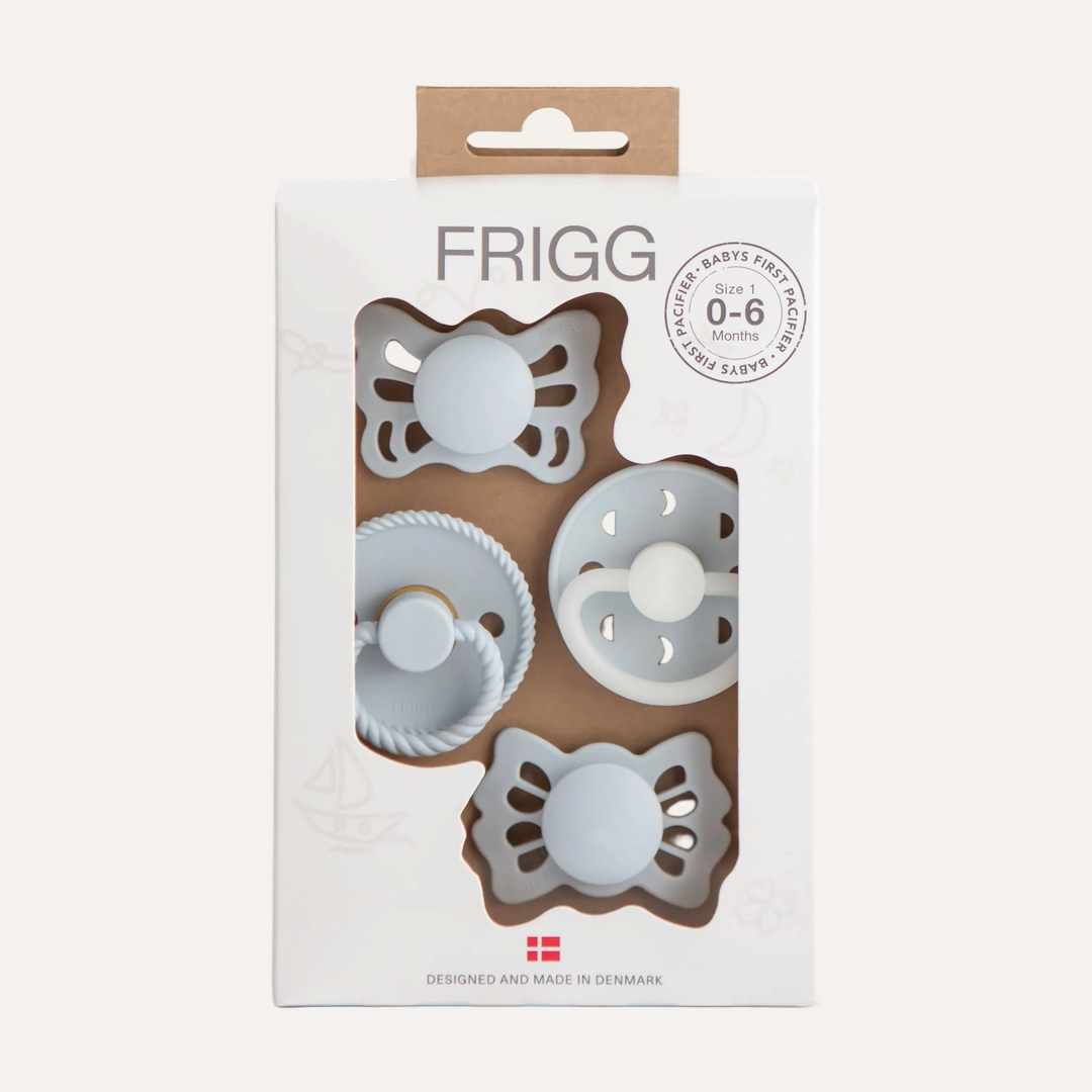 FRIGG Baby's First Pacifier Moonlight Sailing (Powder Blue) 4-Pack