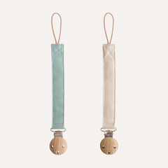 Linen Pacifier Clip 2-Pack