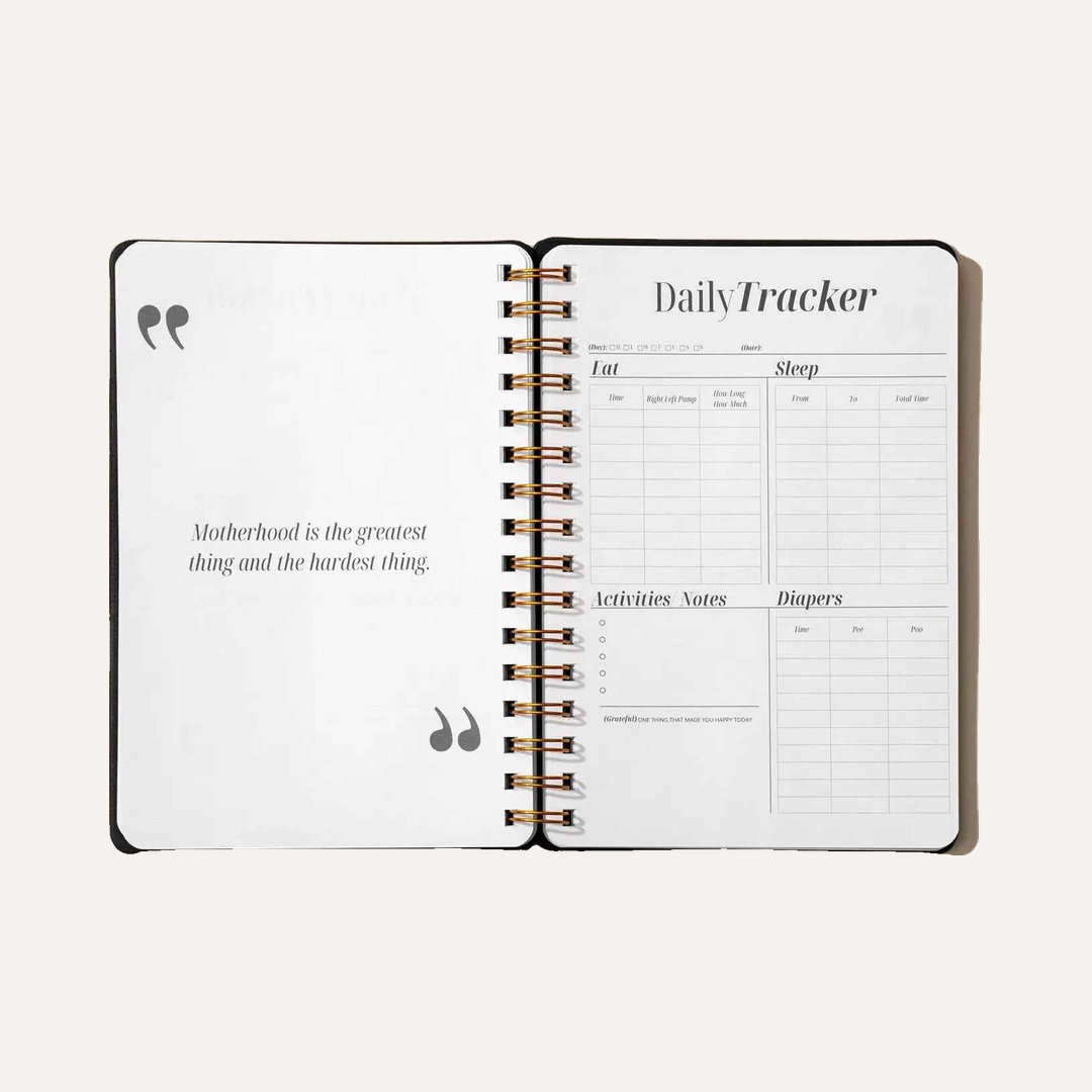 Postpartum Journal: Prompts for Mama + Daily Tracker for Baby