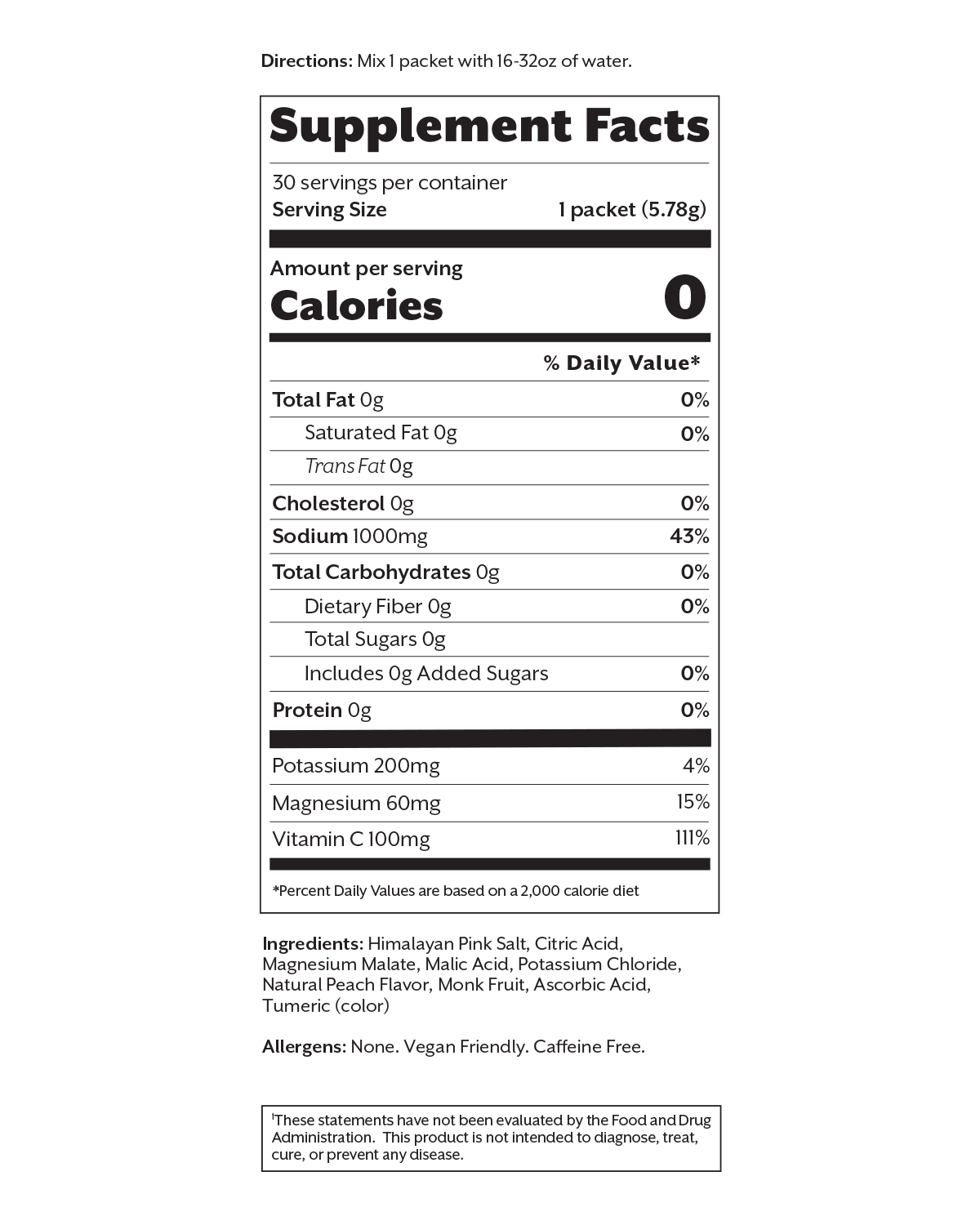 White Peach Electrolyte Drink Mix