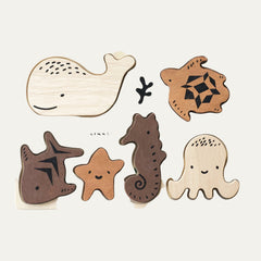 Wooden Tray Puzzle - Ocean Animals