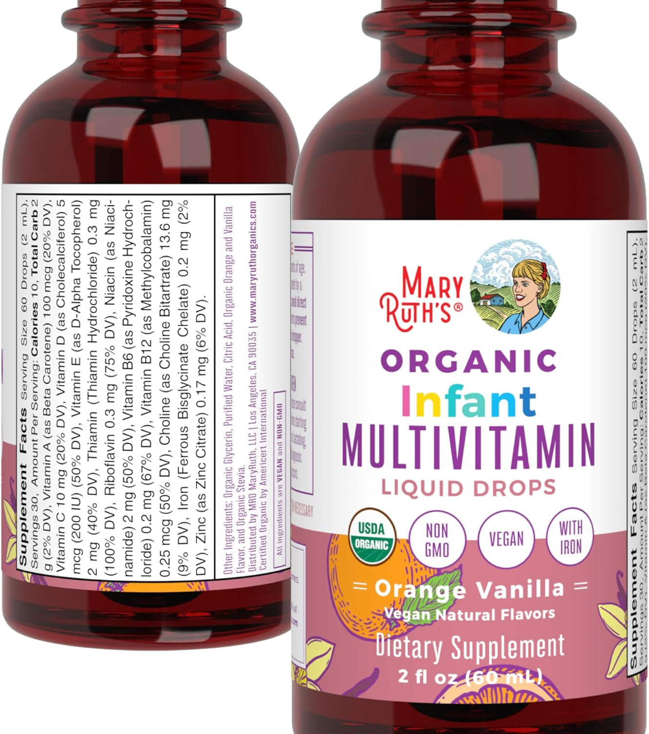 Organic Infant Multivitamin with Iron Liquid Drops The Clean Bean Market