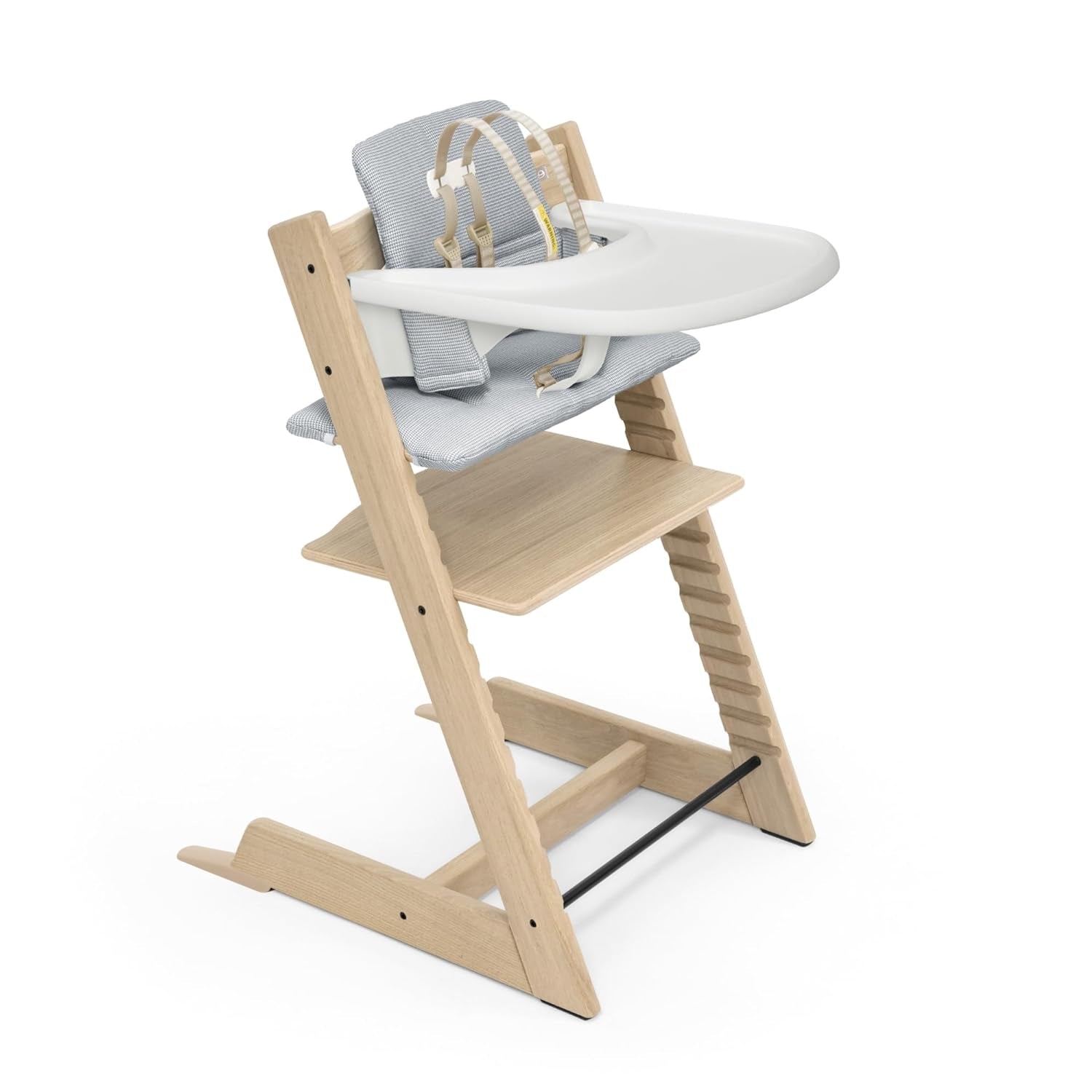 Tripp Trapp High Chair from Stokke, Natural - Adjustable, Convertible Chair for Children & Adults - Includes Baby Set with Removable Harness for Ages 6-36 Months - Ergonomic & Classic Design