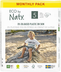 Eco by Naty Baby Diapers - Plant-Based Eco-Friendly Diapers, Great for Baby Sensitive Skin and Helps Prevent Leaking (Size 1, 100 Count)