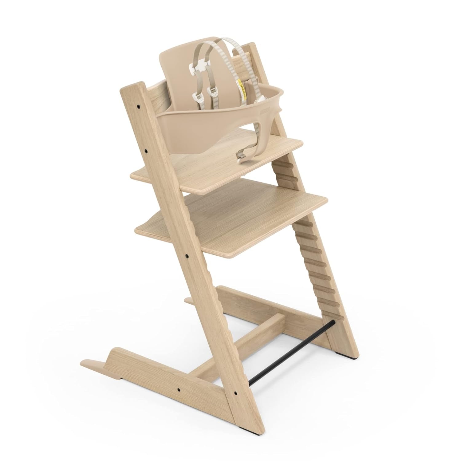 Tripp Trapp High Chair from Stokke, Natural - Adjustable, Convertible Chair for Children & Adults - Includes Baby Set with Removable Harness for Ages 6-36 Months - Ergonomic & Classic Design