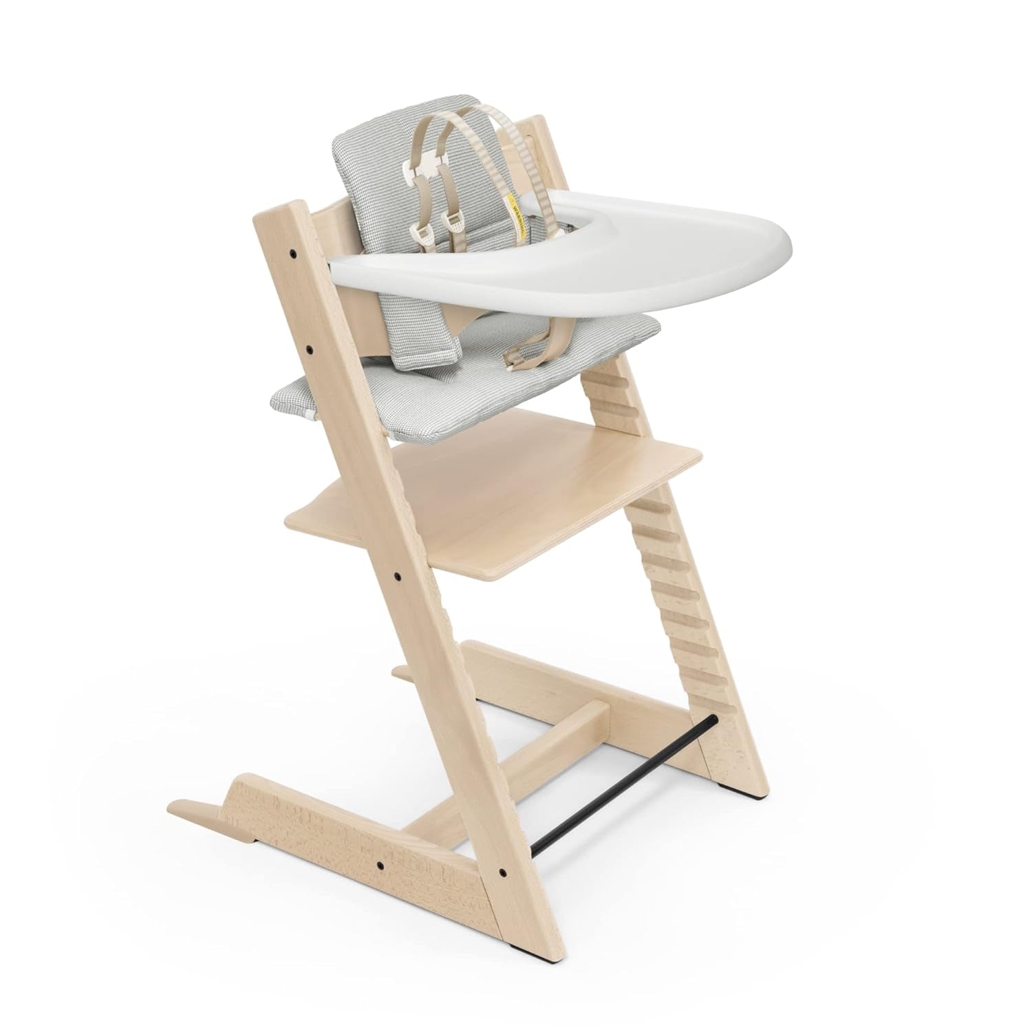 Tripp Trapp High Chair from Stokke, Natural - Adjustable, Convertible Chair for Children & Adults - Includes Baby Set with Removable Harness for Ages 6-36 Months - Ergonomic & Classic Design