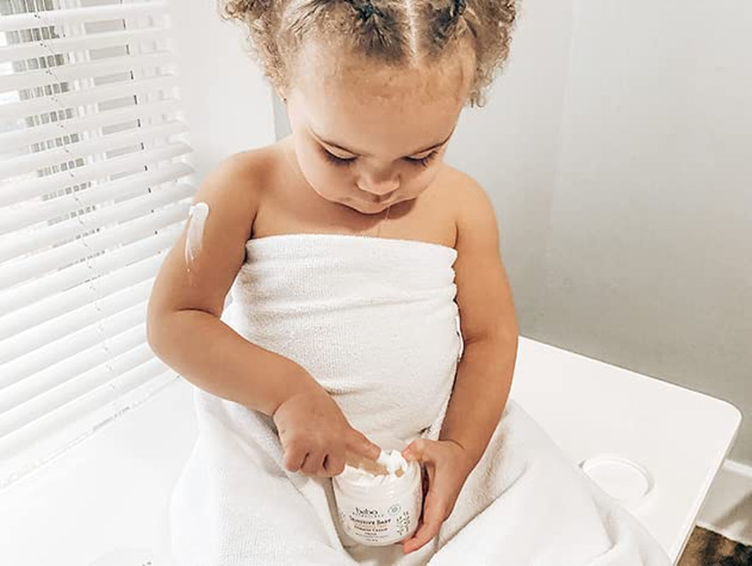 Babo Botanicals Sensitive Baby Fragrance-Free Miracle Cream - Face & Body Moisturizer - for Sensitive Skin - Calendula, Shea Butter, Coconut Oil - EWG Verified - Fragrance-Free - for Babies & Kids