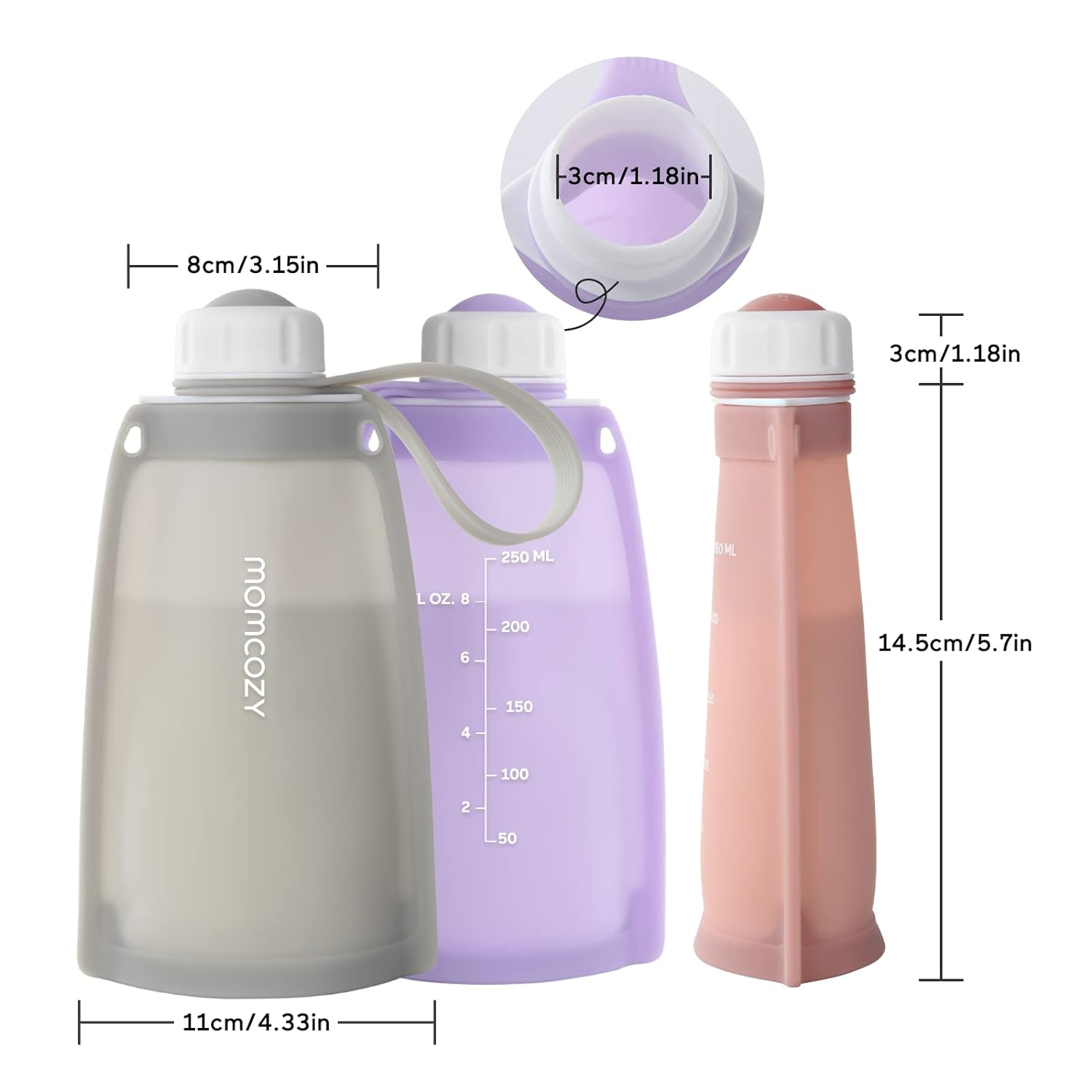 Momcozy Silicone Milk Storage Bags, Reusable Breastmilk Bags for Breastfeeding