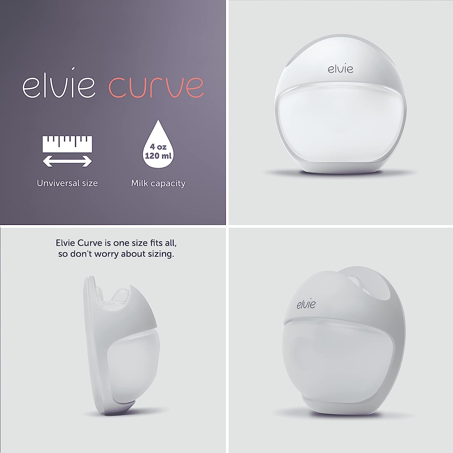 Elvie Curve Silicone Manual Wearable Breast Pump