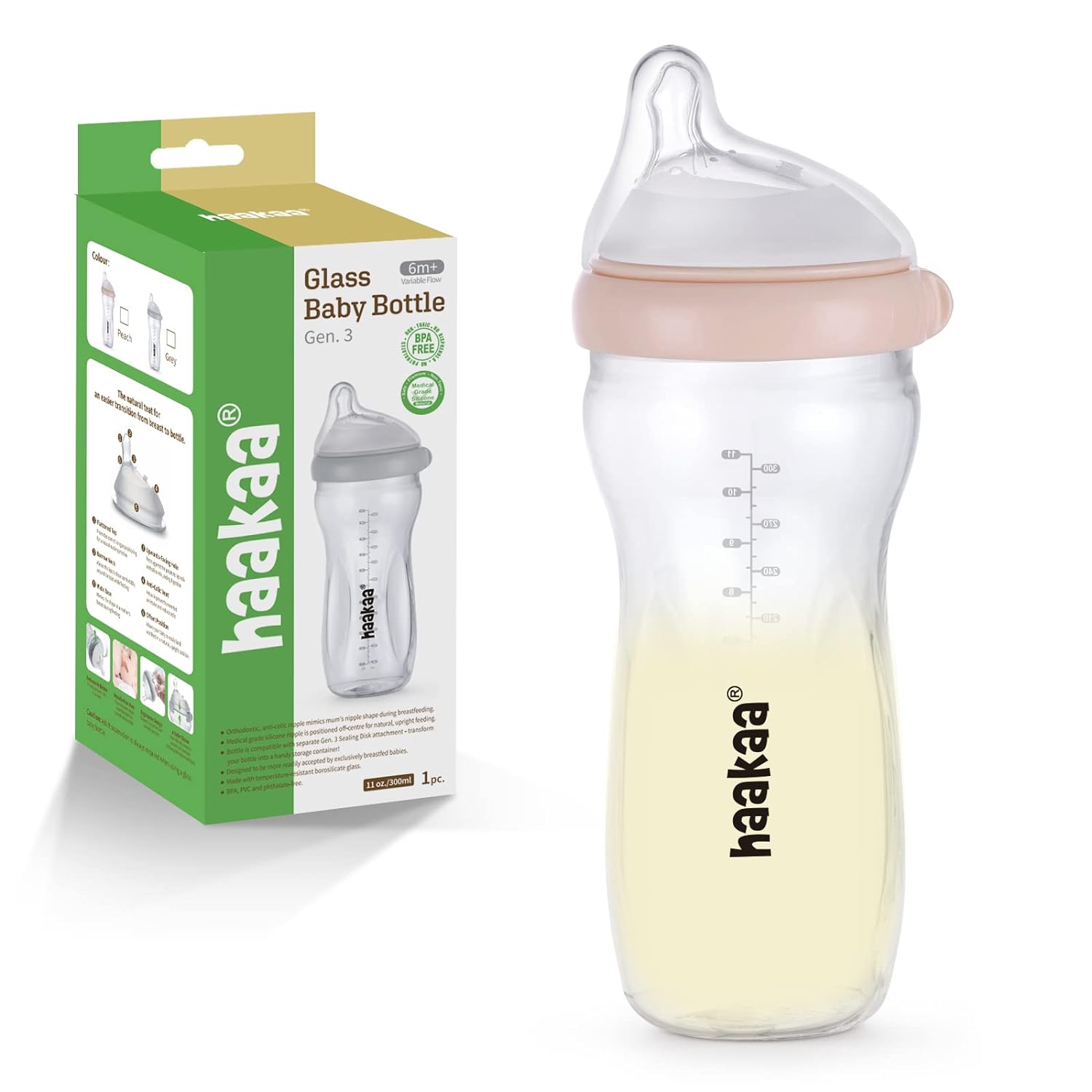 Haaka Generation 3 Glass Baby Bottle