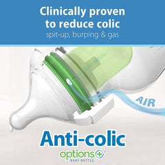 Dr. Brown’s Natural Flow® Anti-Colic Options+™ Wide-Neck Glass Baby Bottle, with Level 1 Slow Flow Nipple