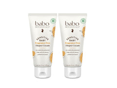 BABO Botanicals Sensitive Baby Fragrance-Free Diaper Cream - 25% Natural Zinc Oxide - Calendula, Shea & Cocoa Butter - EWG Verified - Vegan- from Birth on - 1 or 2 Pack