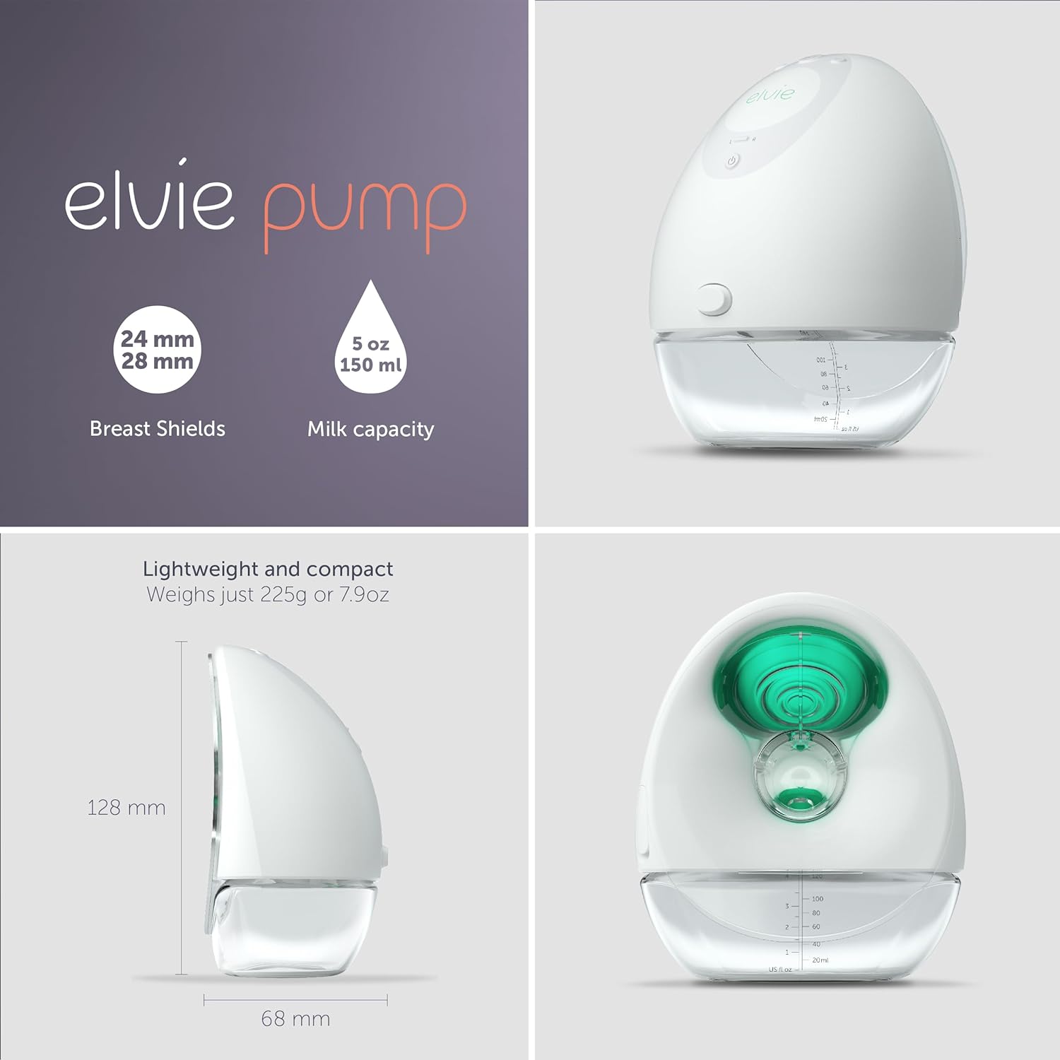 Elvie Breast Pump - Double - BPA Free Silicone