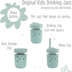 Glass Mason Jar Drinking Tumblers for toddlers