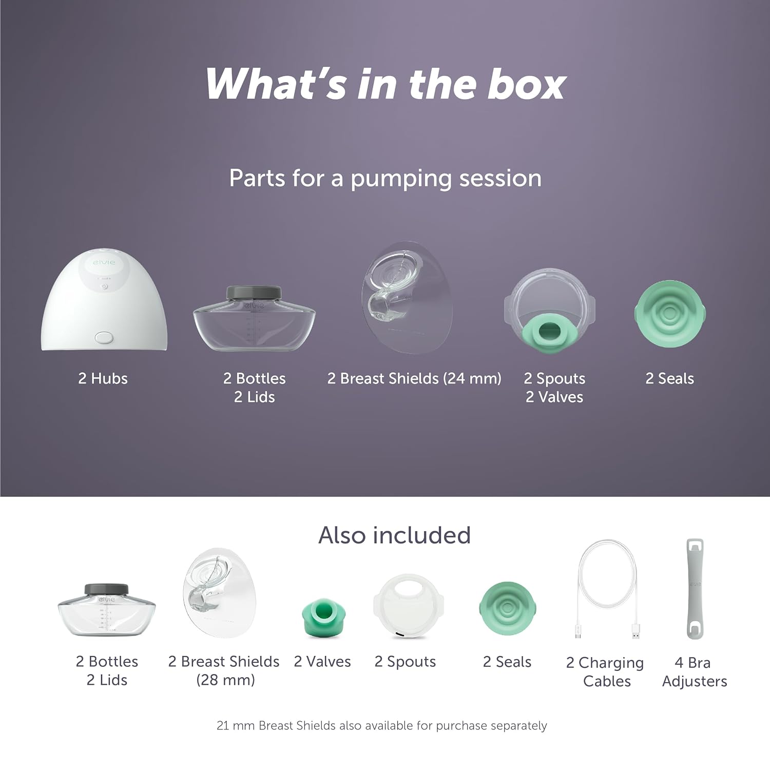 Elvie Breast Pump - Double - BPA Free Silicone