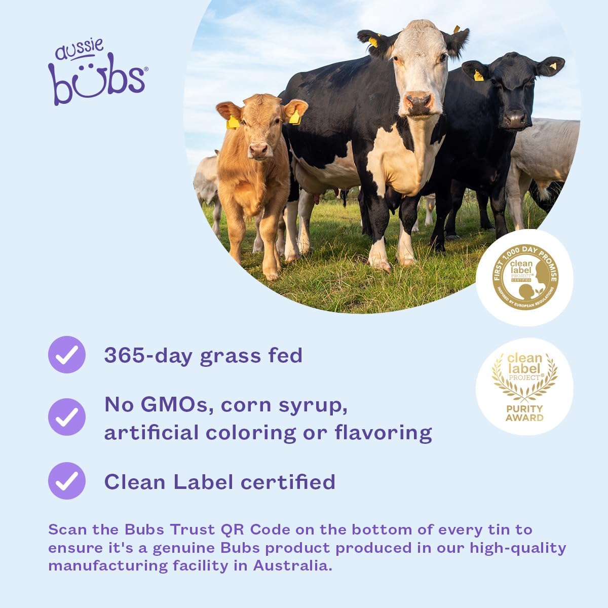 Bubs Organic® Grass Fed Infant Formula Stage 1