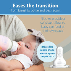 Dr. Brown’s Natural Flow® Anti-Colic Options+™ Narrow Glass Baby Bottle, with Level 1 Slow Flow Nipple