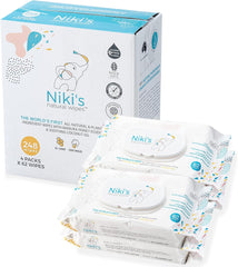 Niki'S Natural Baby Wipes | Organic Baby Wipes Sensitive | Made with Manuka Honey and Coconut Oil, Unscented | EWG Verified | 248 Wipes (4 Pack X 62 Count Wipes)