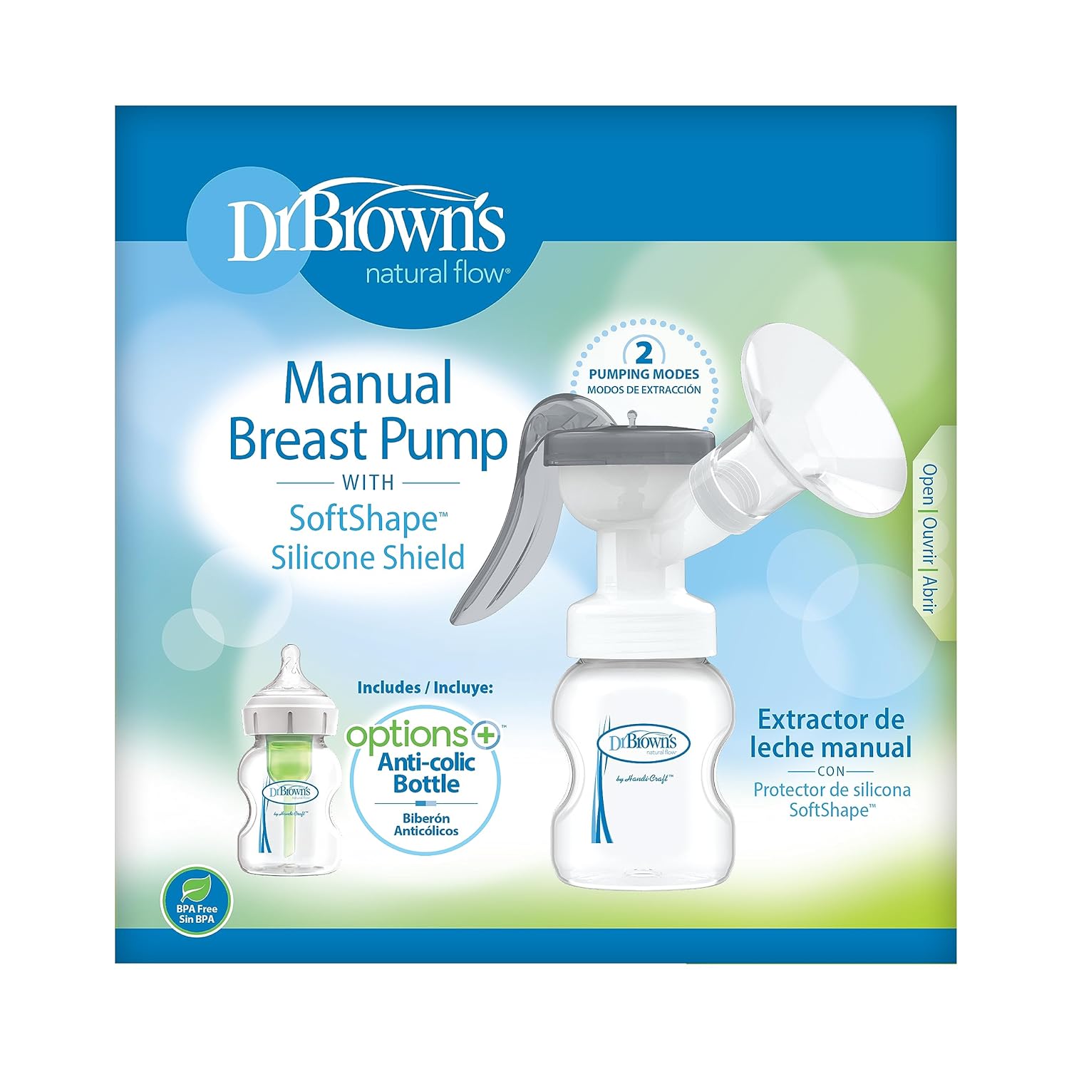 Dr. Brown’s Manual Breast Pump with SoftShape 100% Silicone Shield