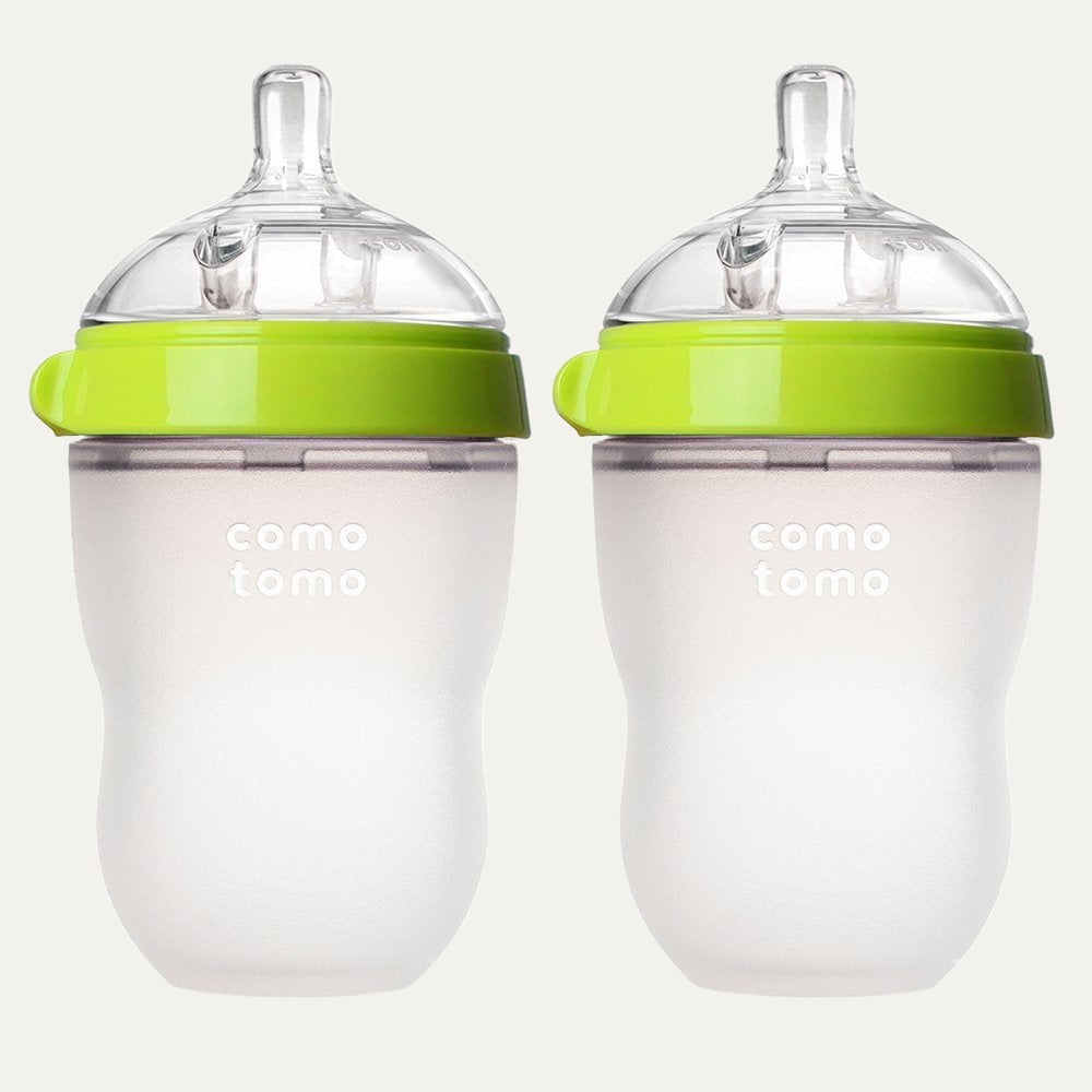 Comotomo Baby Bottle, Green, 8 Oz (2 Count)