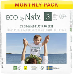 Eco by Naty Baby Diapers - Plant-Based Eco-Friendly Diapers, Great for Baby Sensitive Skin and Helps Prevent Leaking (Size 1, 100 Count)