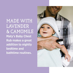 Maty'S Baby Chest Rub - Naturally Comfort, Soothe and Help Relieve Congestion in Babies 3 Months+, Petroleum Free - Made with Soothing Lavender and Chamomile - 1.5 Oz